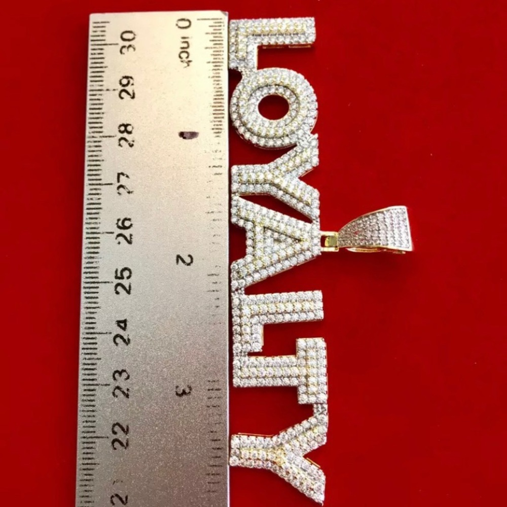 Men 14K Gold Finish Loyalty Pendant Charm